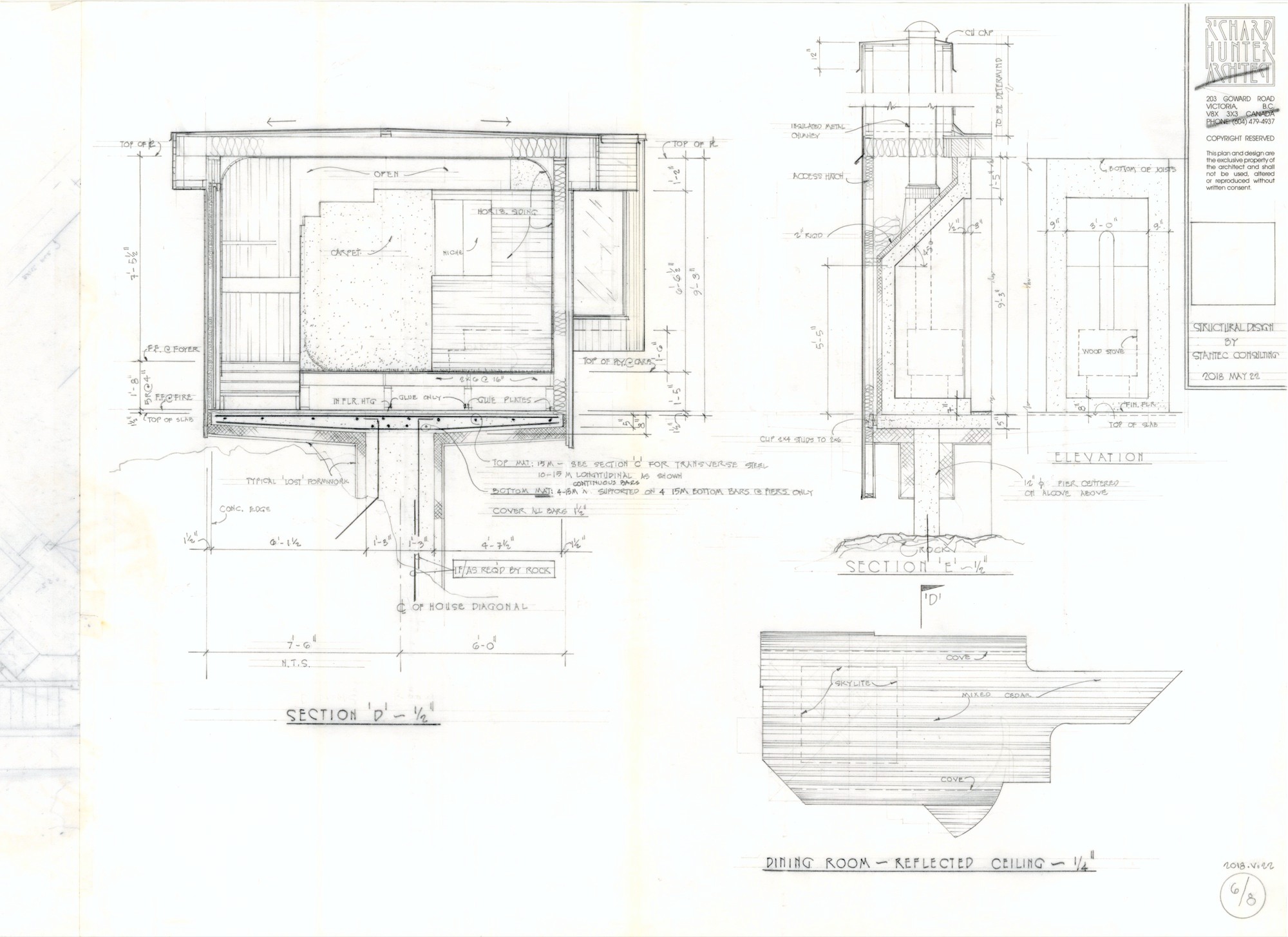 Sections (HH-HHC-0080) — drawing, Hunter House Collection