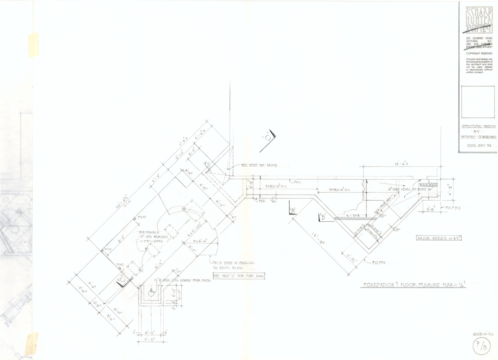 Foundation and Floor Framing Plan (HH-HHC-0081) — drawing, Hunter House Collection