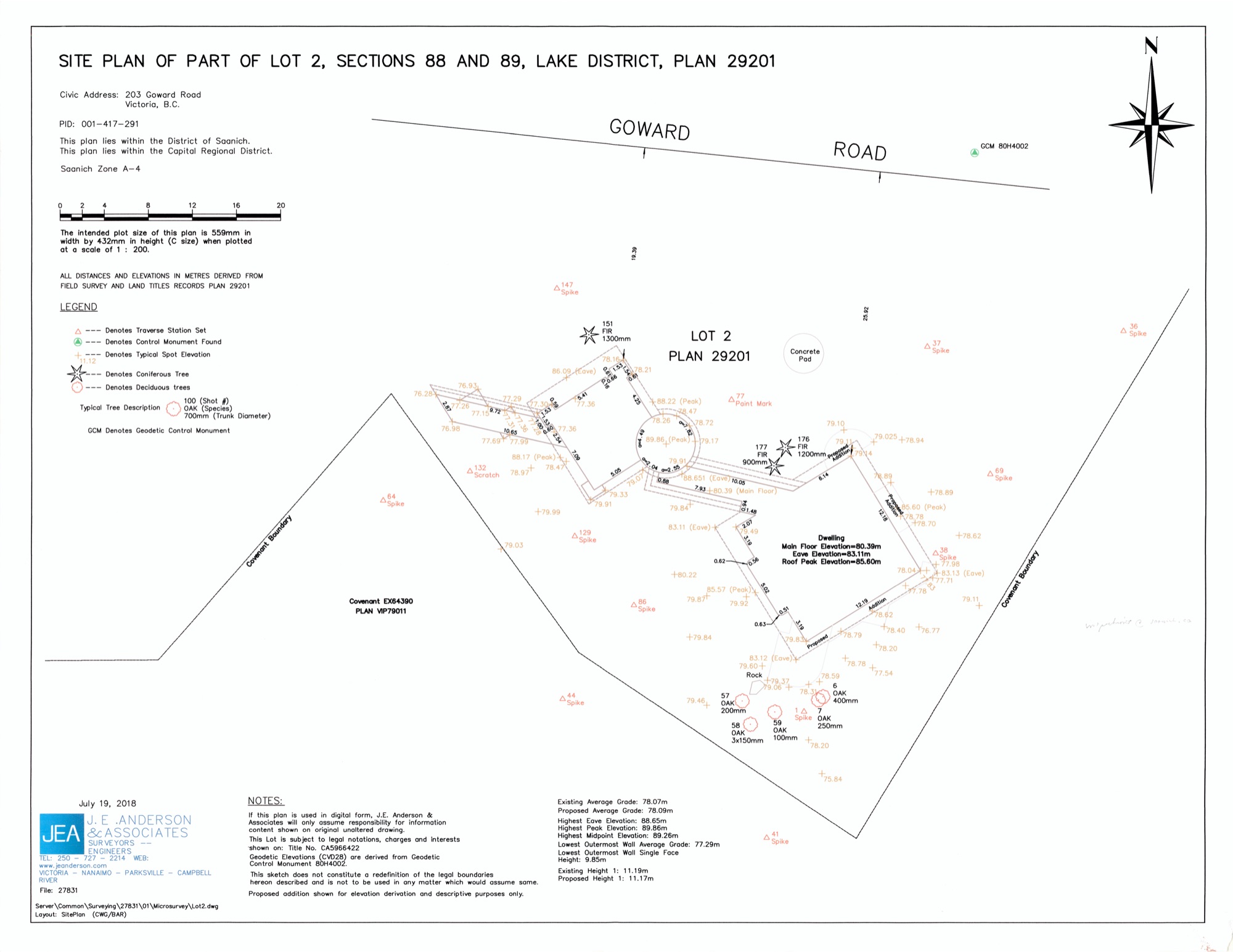 Land Survey, Site Survey with Covenant (HH-HHC-0083) — land survey, Hunter House Collection