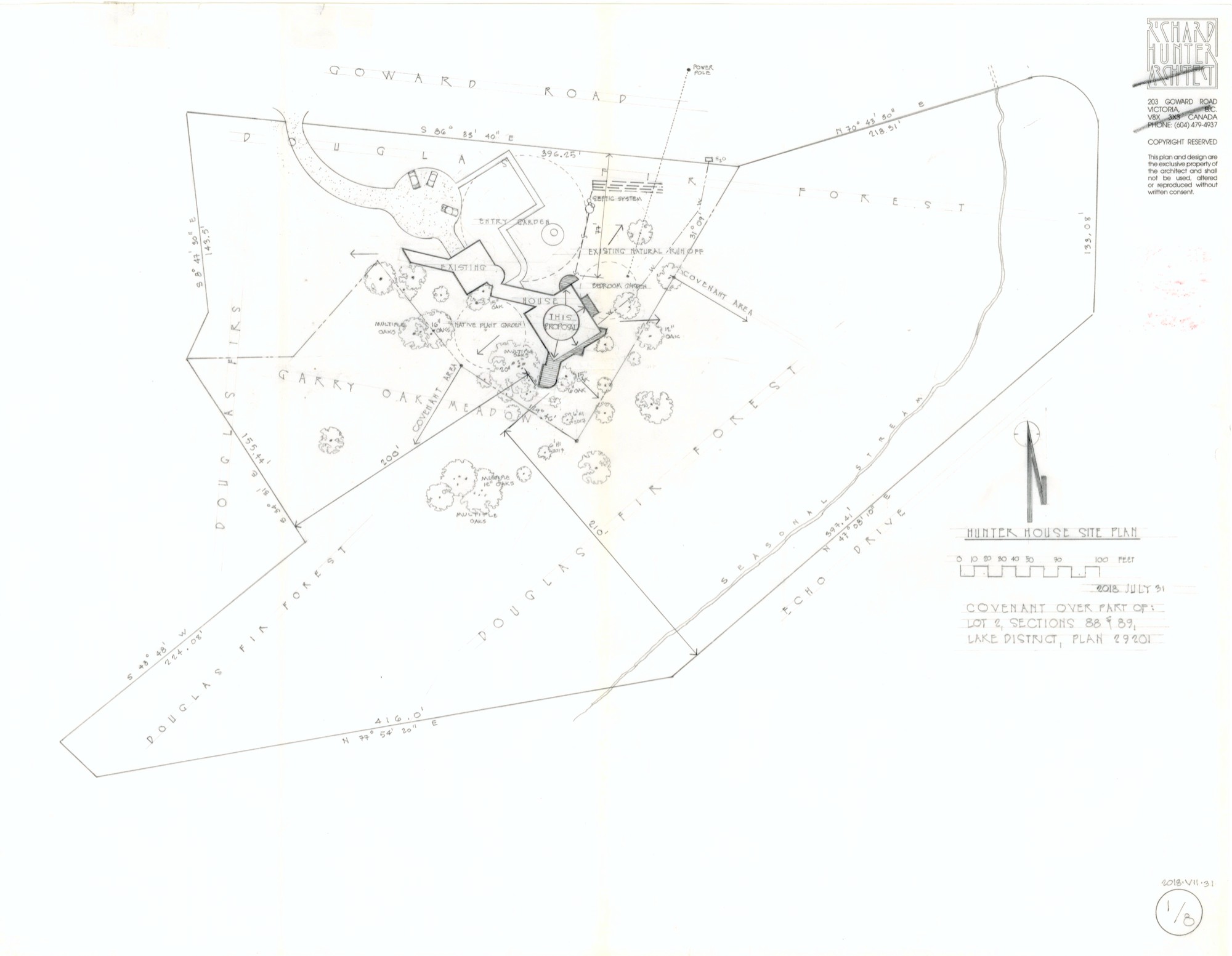 Hunter Haus Site Plan (HH-HHC-0084) — drawing, Hunter House Collection