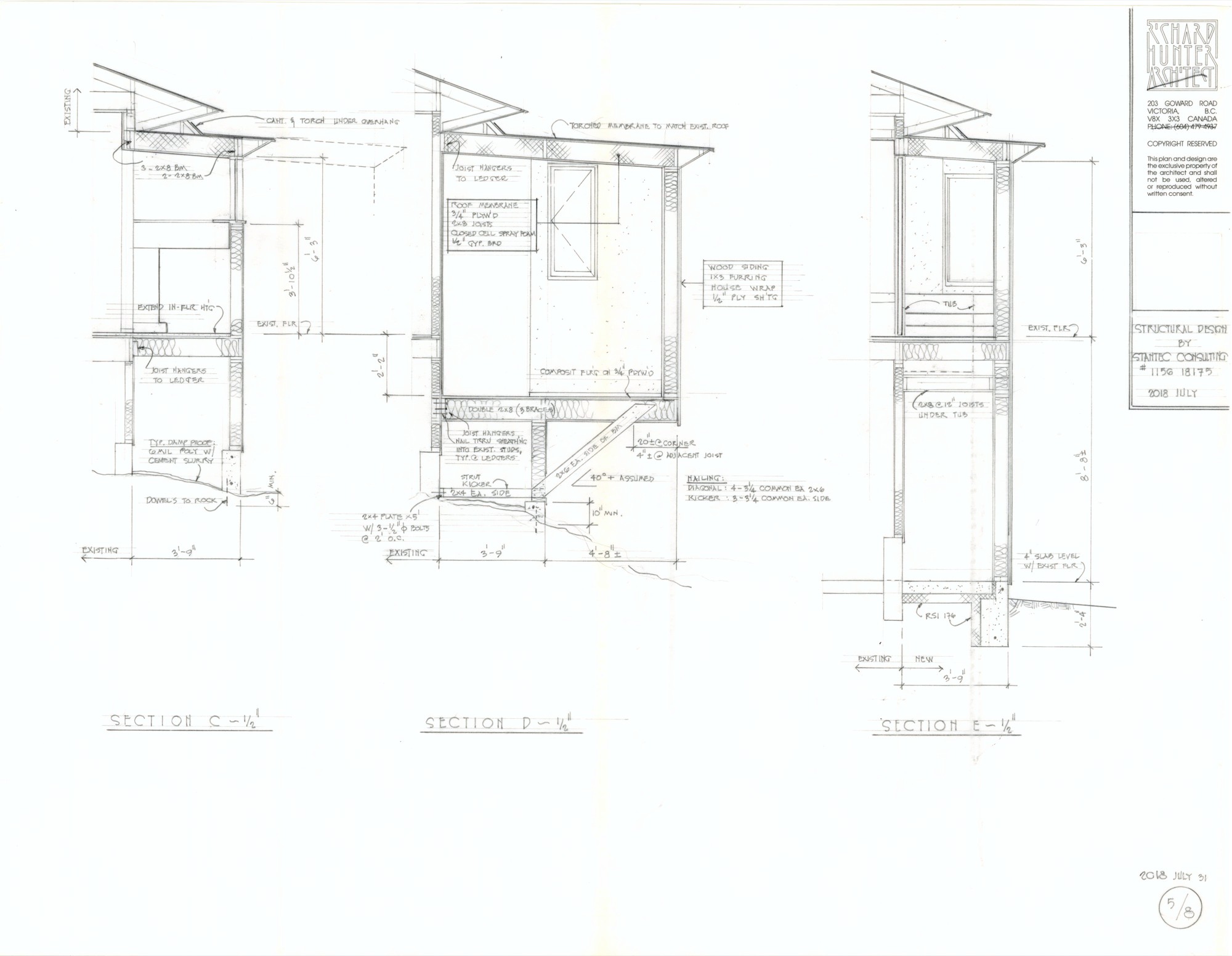Sections (HH-HHC-0088) — drawing, Hunter House Collection