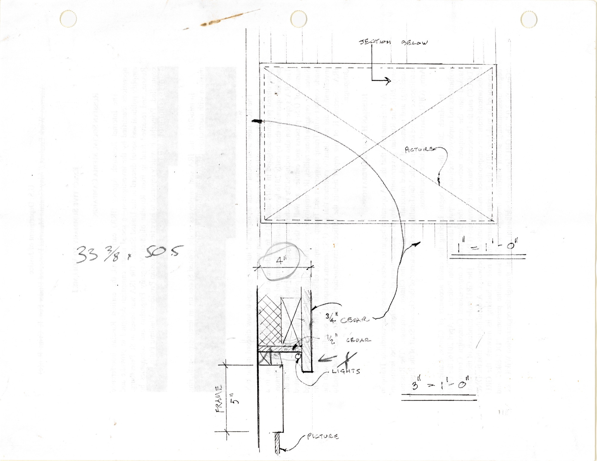 Dining Room, Picture Frame Inset (HH-HHC-0109) — drawing, Hunter House Collection