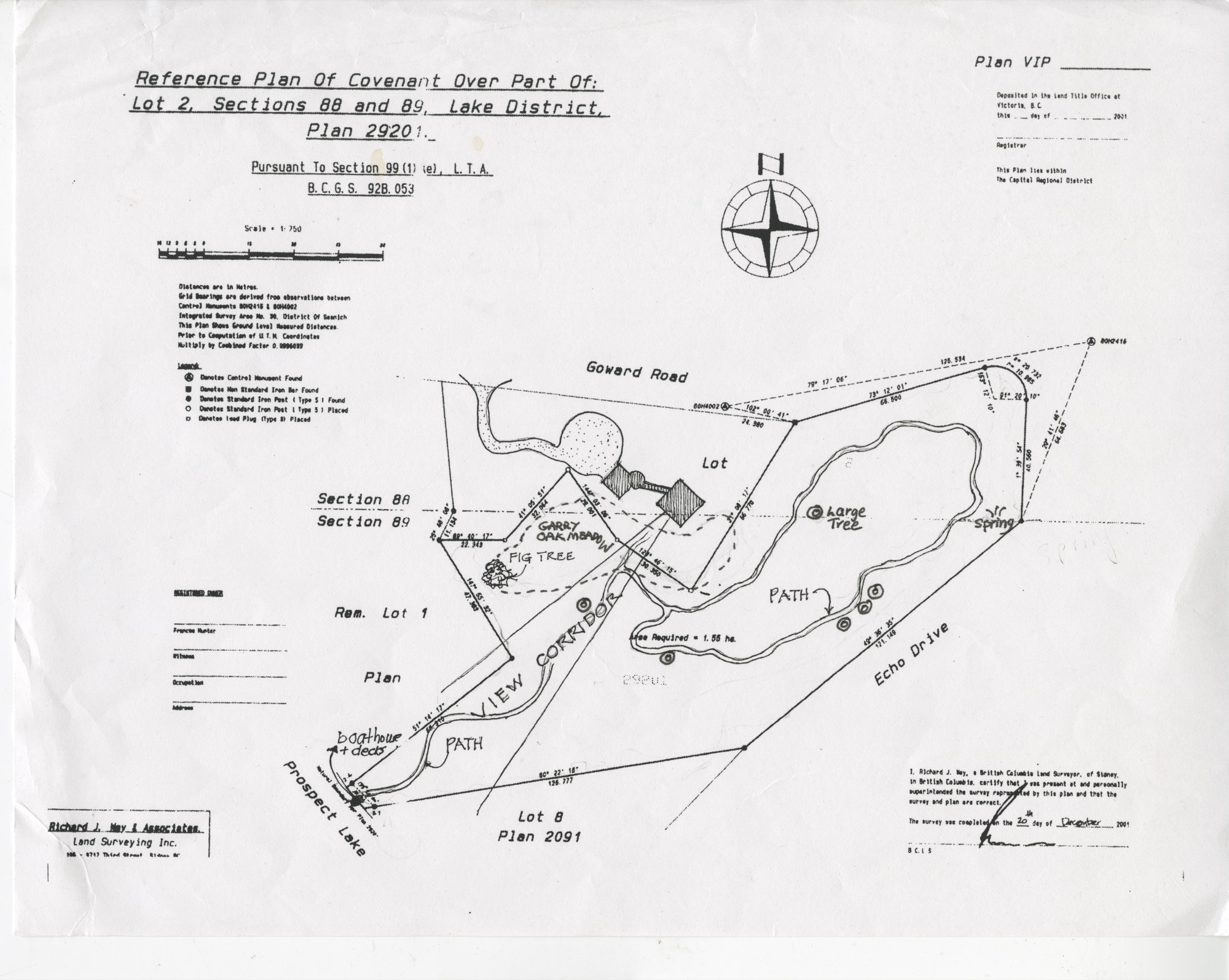 Covenant Site Plan with Annotations (HH-HHC-0112) — land survey, Hunter House Collection