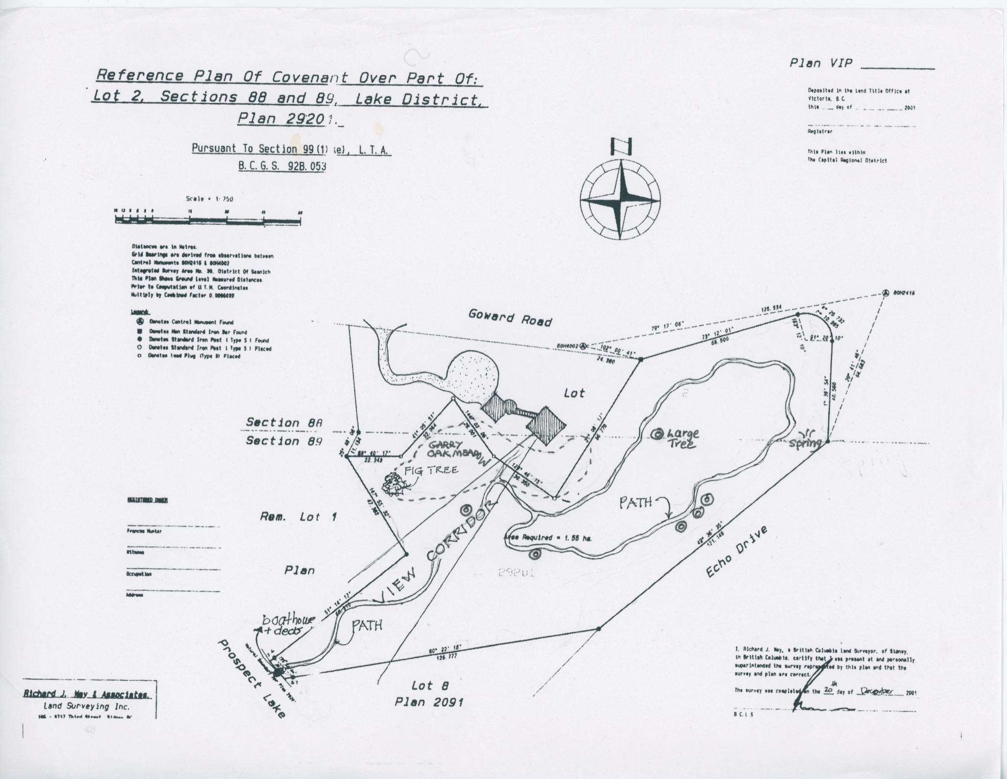 Covenant Reference Plan (HH-HHC-0116) — land survey, Hunter House Collection